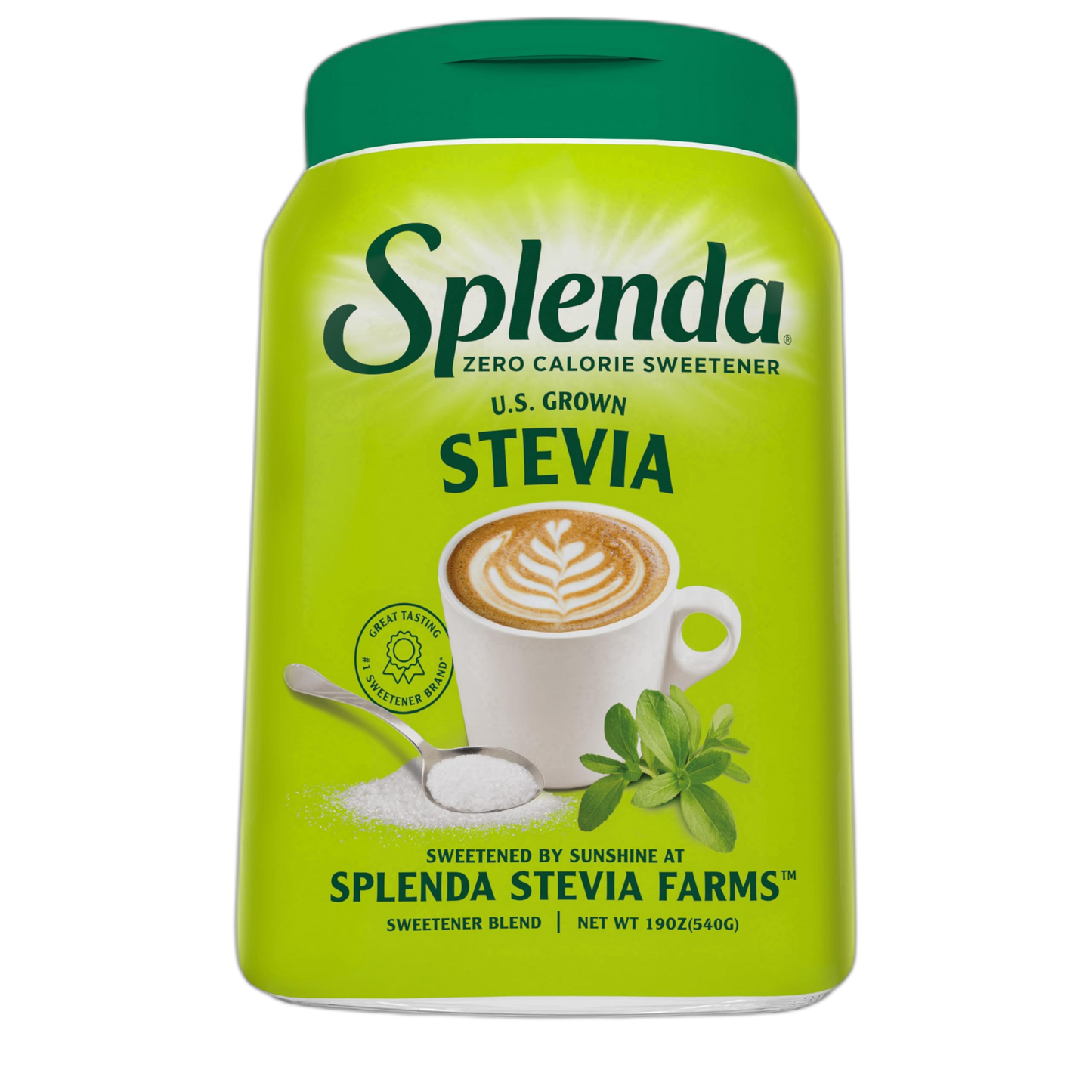 SPLENDA Stevia Zero Calorie Sweetener, Plant Based Sugar Substitute Granulated Powder, 19 oz Jar