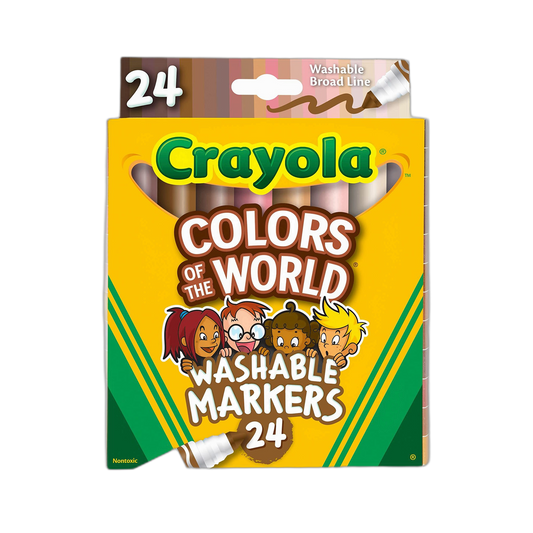 Crayola Colors of The World Markers (24 Count), Skin Tone Markers for Kids, Coloring Book Supplies, Skin Colored Markers, Gifts for Kids