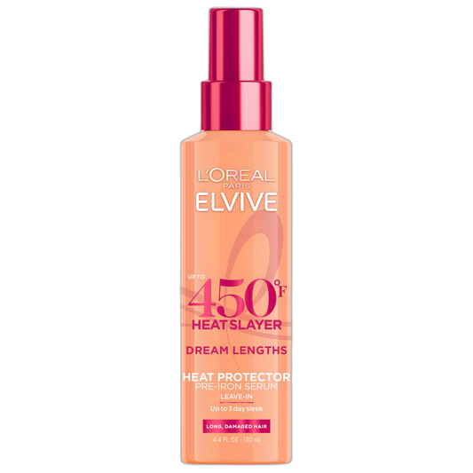 L'Oreal Paris Elvive Dream Lengths Heat Slayer Pre-Iron Spray Leave-In, 4.4 Ounce