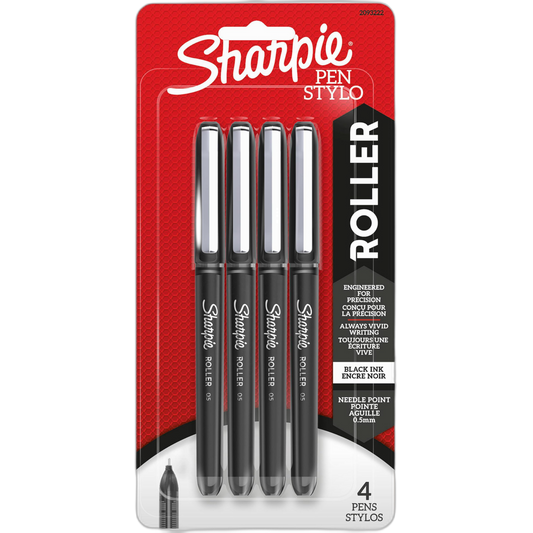 SHARPIE, SAN2093222, Rollerball Pens, 4 / Pack