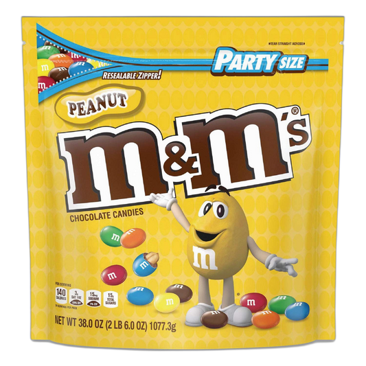 M&M'S M & M's 55116 Milk Chocolate Candies, Milk Chocolate and Peanuts, 38 oz Bag