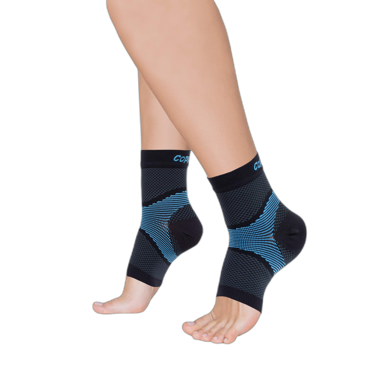 Copper Fit ICE Plantar Fascia Foot Compression Sleeves, Foot Swelling & Fatigue, Arthritis, Tendonitis - Infused with Menthol, For Men and Women, HSA/FSA Eligible, 1 Pair