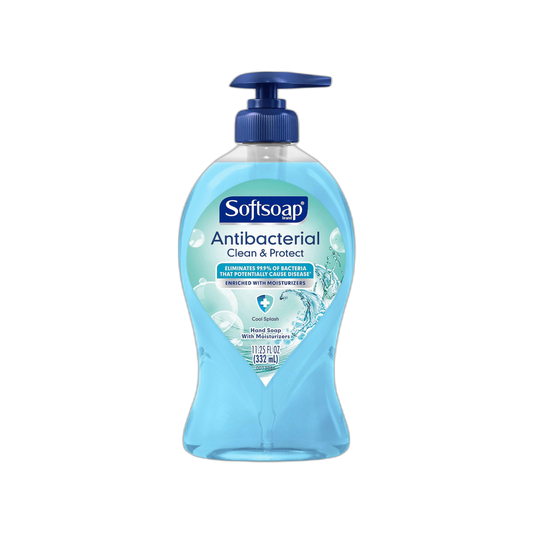 Softsoap Antibacterial Liquid Hand Soap Pump, Clean & Protect, Cool Splash - 11.25 Fl. Oz