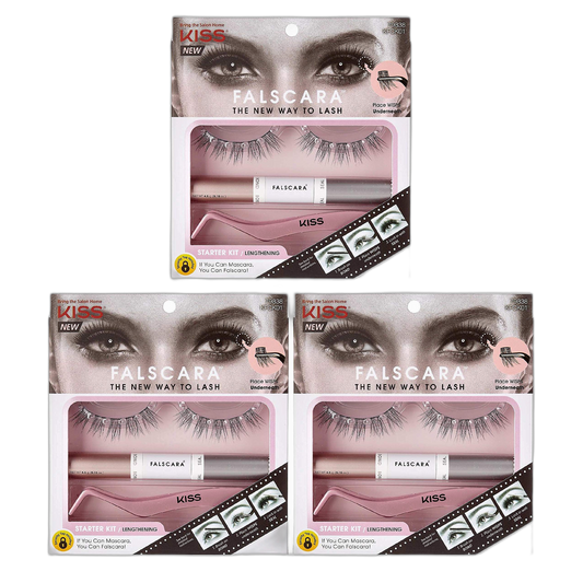 Kiss Falscara Eyelash Starter Kit Lengthening (Pack of 3)