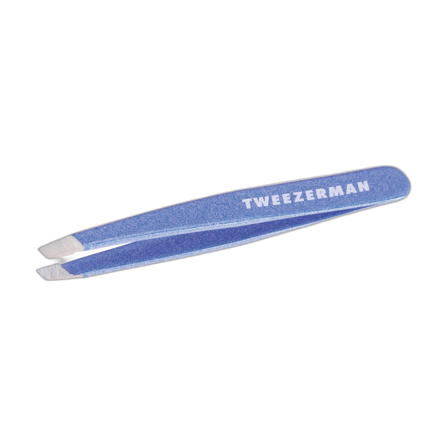 Tweezerman Mini Slant Tweezer - Tweezers for Eyebrows, Travel Tweezers for Eyebrows, Facial Hair, Ingrown Hair (Granite Sky)