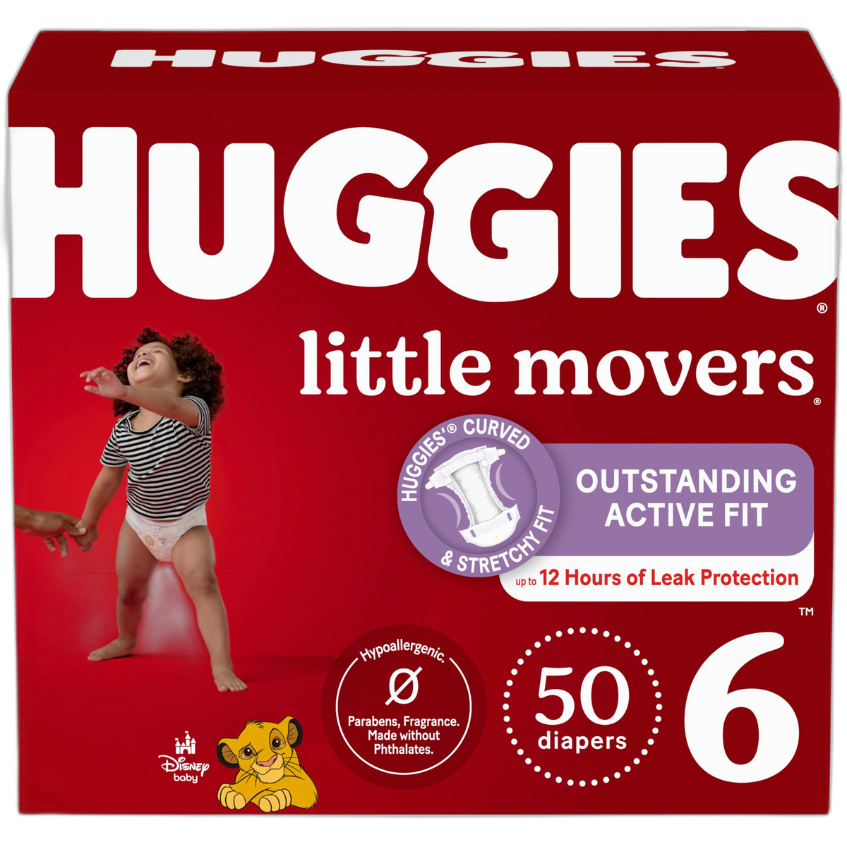 Huggies Size 6 Diapers, Little Movers Baby Diapers, Size 6 (35+ lbs), 50 Count, Packaging May Vary