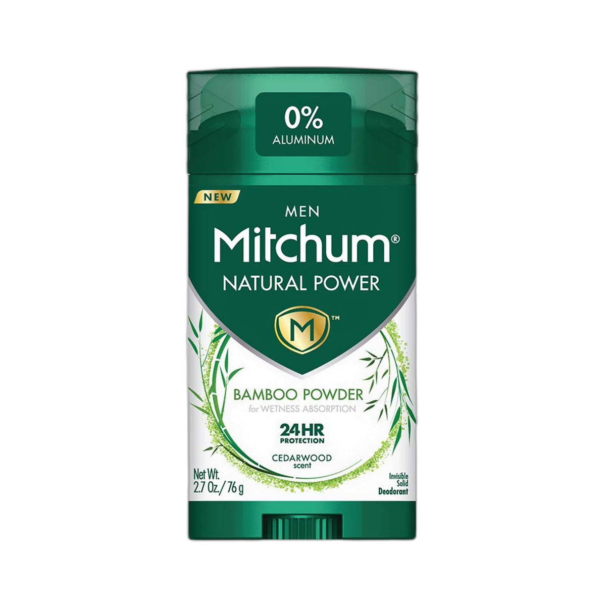MEN Mitchum Natural Power Bamboo Powder for wetness absorption Cedarwood scent- 2.7 oz