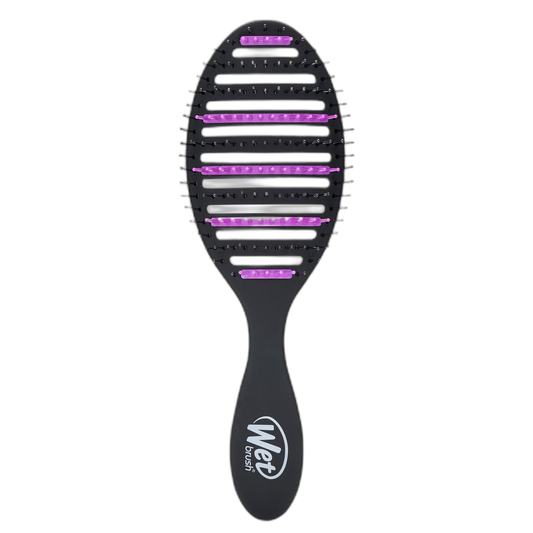 Wet Brush Refresh and Extend Speed Dry Black Detangling Hair Brush -Vented Design and Ultra Soft HeatFlex Bristles Are Blow Dry Safe -Removes Dirt Excess Oils and Impurities-Charcoal Infused Bristles