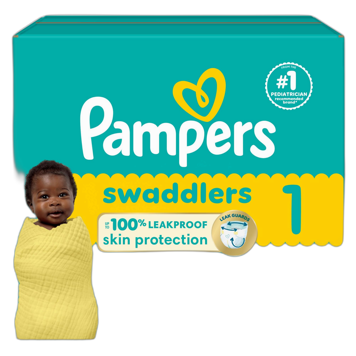 Pampers Baby Diapers - Swaddlers - Size 1, 96 Count, Ultra Absorbent Disposable Infant Diaper