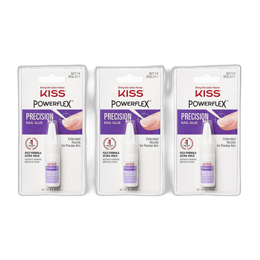 Kiss Powerflex Precision Nail Glue 0.10 Ounce (Pack of 3)
