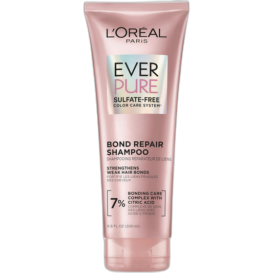 L'Oreal Paris Bonding Shampoo for Color Treated Hair, Strengthens and Repairs Weak Hair Bonds, Sulfate Free & Vegan Hair Care, EverPure, 6.8 Fl Oz