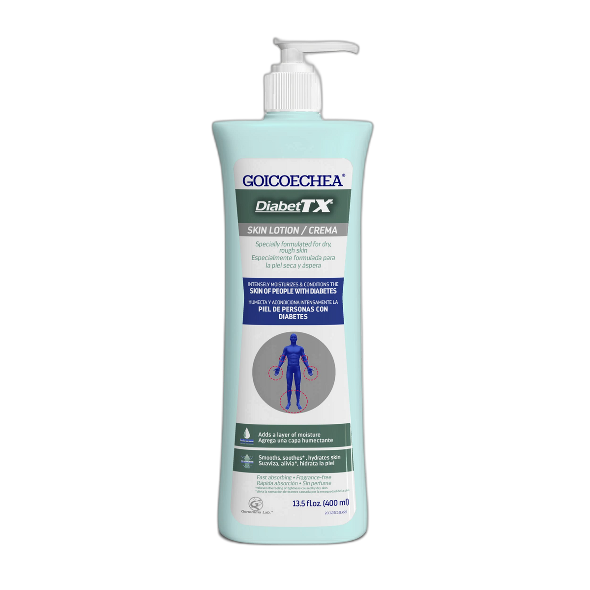 GOICOECHEA DIABET TX Body Lotion with Moisturizers (Including Soybean Oil, Per oxidized Corn Oil) Diabetes, 13.5 oz, Pack of 6