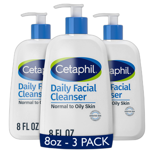 Cetaphil Face Wash, Daily Facial Cleanser for Sensitive, Combination to Oily Skin, 8 oz 3 Pack, Gentle Foaming, Soap Free, Hypoallergenic