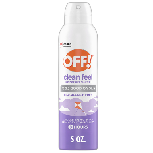 OFF! Clean Feel Insect Repellent Aerosol with 20% Picaridin, Bug Spray with Long Lasting Protection from Mosquitoes, Feels Good on Skin, 5 oz