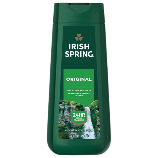 Irish Spring Mens Body Wash, Original Scented Body Wash for Men, Smell Fresh and Clean for 24 Hours, Cleans Body, Hands, and Face, Made with Biodegradable Cleansing Ingredients, 20 Oz Bottle