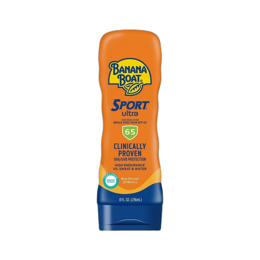 Banana Boat Sport Ultra SPF 65 Sunscreen Lotion, 8oz | Banana Boat Sunscreen SPF 65 Lotion, Oxybenzone Free Sunscreen, Banana Boat Lotion Sunscreen, High SPF Sunscreen, Water Resistant Sunscreen, 8oz