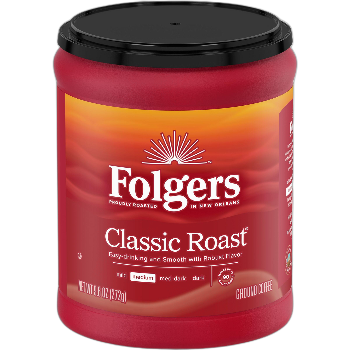 Folgers Classic Roast Medium Roast Ground Coffee, 9.6 Ounce