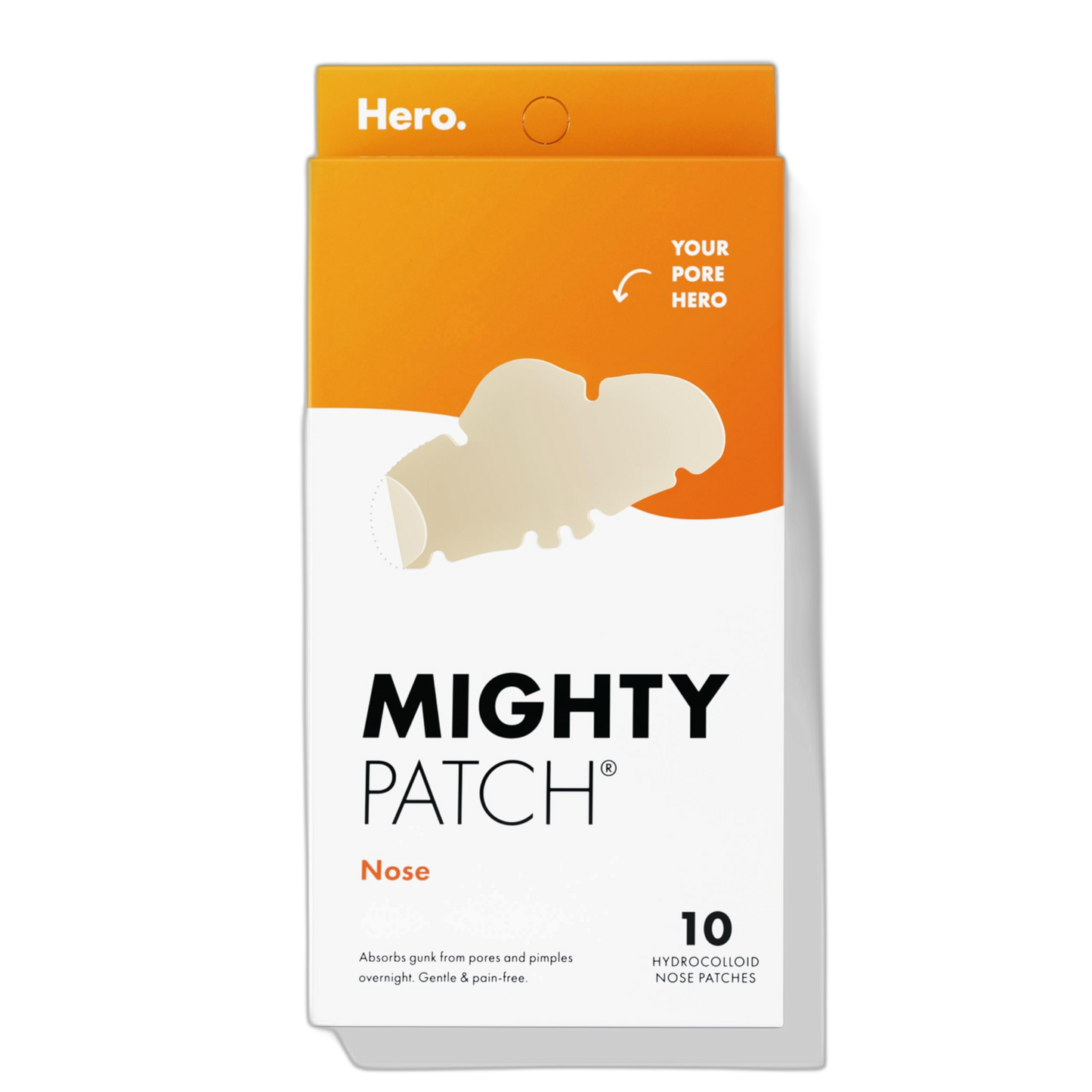 Mighty Patches for nose pores from Hero Cosmetics - XL Hydrocolloid Pimples, Zits and Oil - Dermatologist-Approved Overnight pore Strips to Absorb Acne nose Gunk (10 Count)