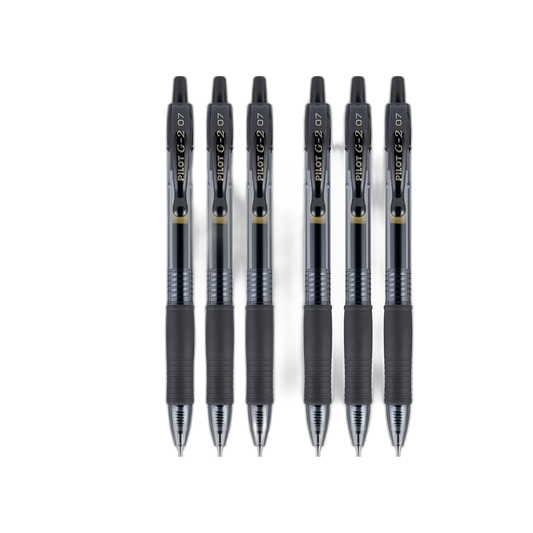 PILOT G2 Premium Refillable & Retractable Rolling Ball Gel Pens, Fine Point, Black Ink, 6 Pack
