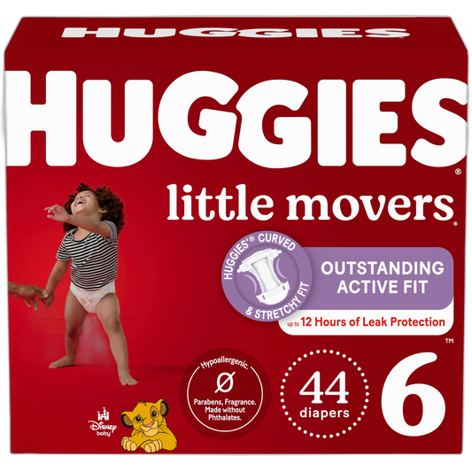 Huggies Size 6 Diapers, Little Movers Baby Diapers, Size 6 (35+ lbs), 44 Count