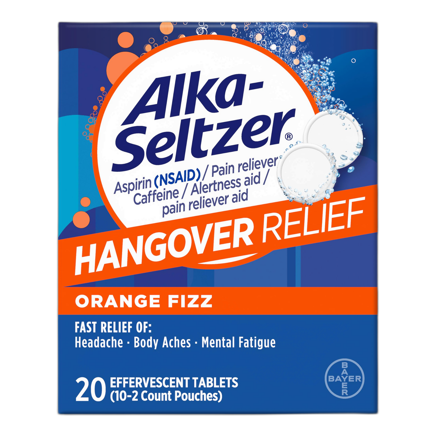 Alka-Seltzer Hangover Relief Effervescent Tablets Formulated for Fast Relief of Headaches, Body Aches and Mental Fatigue, 20CT