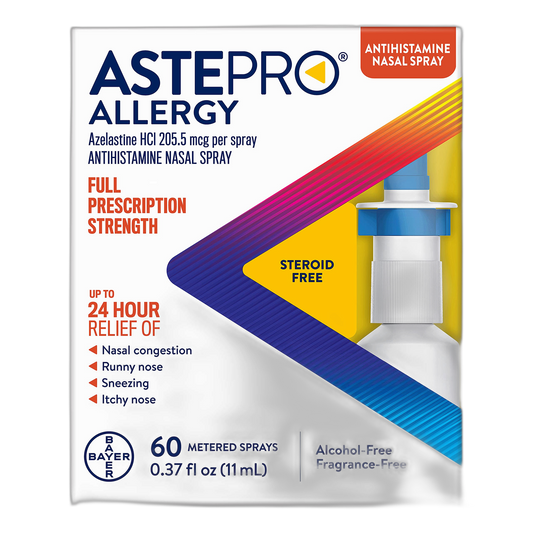 Astepro Allergy Nasal Spray, 24-Hour Allergy Relief, Steroid-Free Antihistamine, 60 Metered Sprays