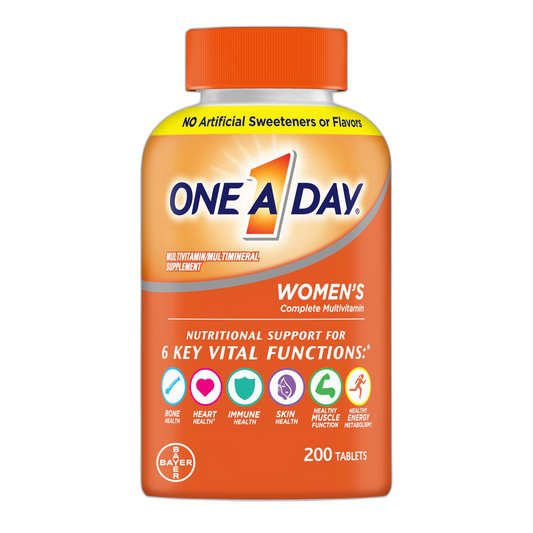 One A Day Women’s Multivitamin with Vitamin A, C, D, E and all 8 B vitamins, Calcium, Vitamins for Women, for Bone Health, Skin Health & Immune Health Support , 200 Count
