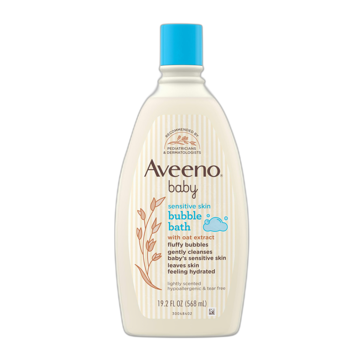 Aveeno Baby Sensitive Skin Bubble Bath with Oat Extract, Gently Cleanses and Leaves Skin Feeling Hydrated, Tear-Free Formula, Hypoallergenic, Paraben-, Phthalate-, Soap- & Dye-Free, 19.2 fl. Oz