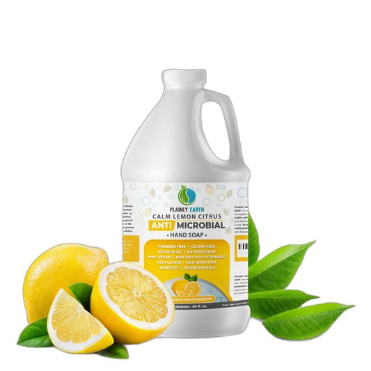 Plainly Earth Antimicrobial Liquid Hand Soap (64 Oz) - Antibacterial Soap Refill - Hand Soap Refill Bottle - Cruelty Free Moisturizing Soap, Calm Lemon Citrus