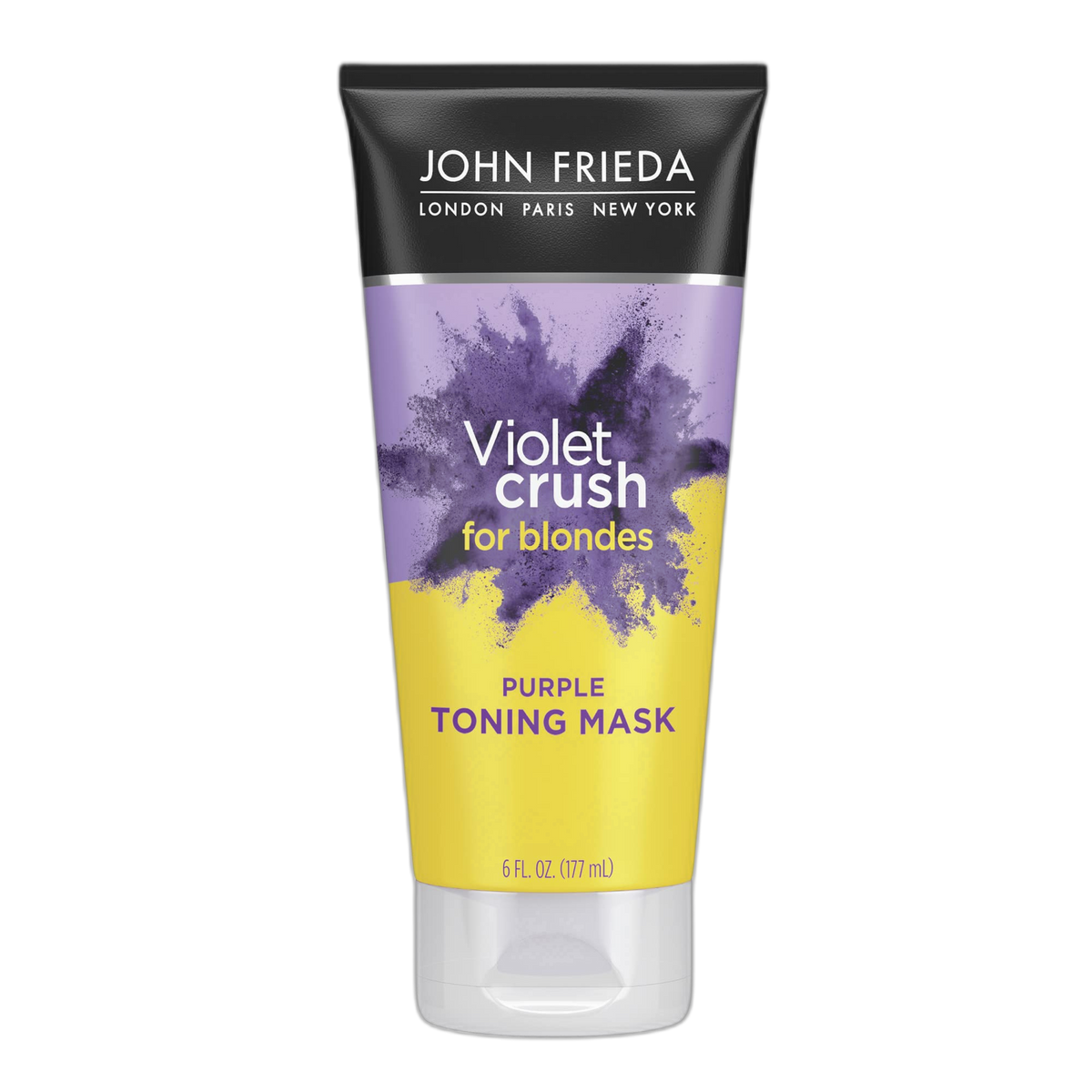 John Frieda Violet Crush Purple Toning Mask, Removes Brassy Tones, Smooths Damaged Hair Cuticles for Cooler, More Luminous, Salon-Fresh Blonde. Safe for Natural and Color-Treated Blonde Hair, 6 Oz