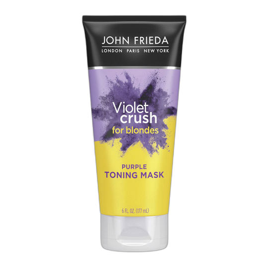 John Frieda Violet Crush Purple Toning Mask, Removes Brassy Tones, Smooths Damaged Hair Cuticles for Cooler, More Luminous, Salon-Fresh Blonde. Safe for Natural and Color-Treated Blonde Hair, 6 Oz