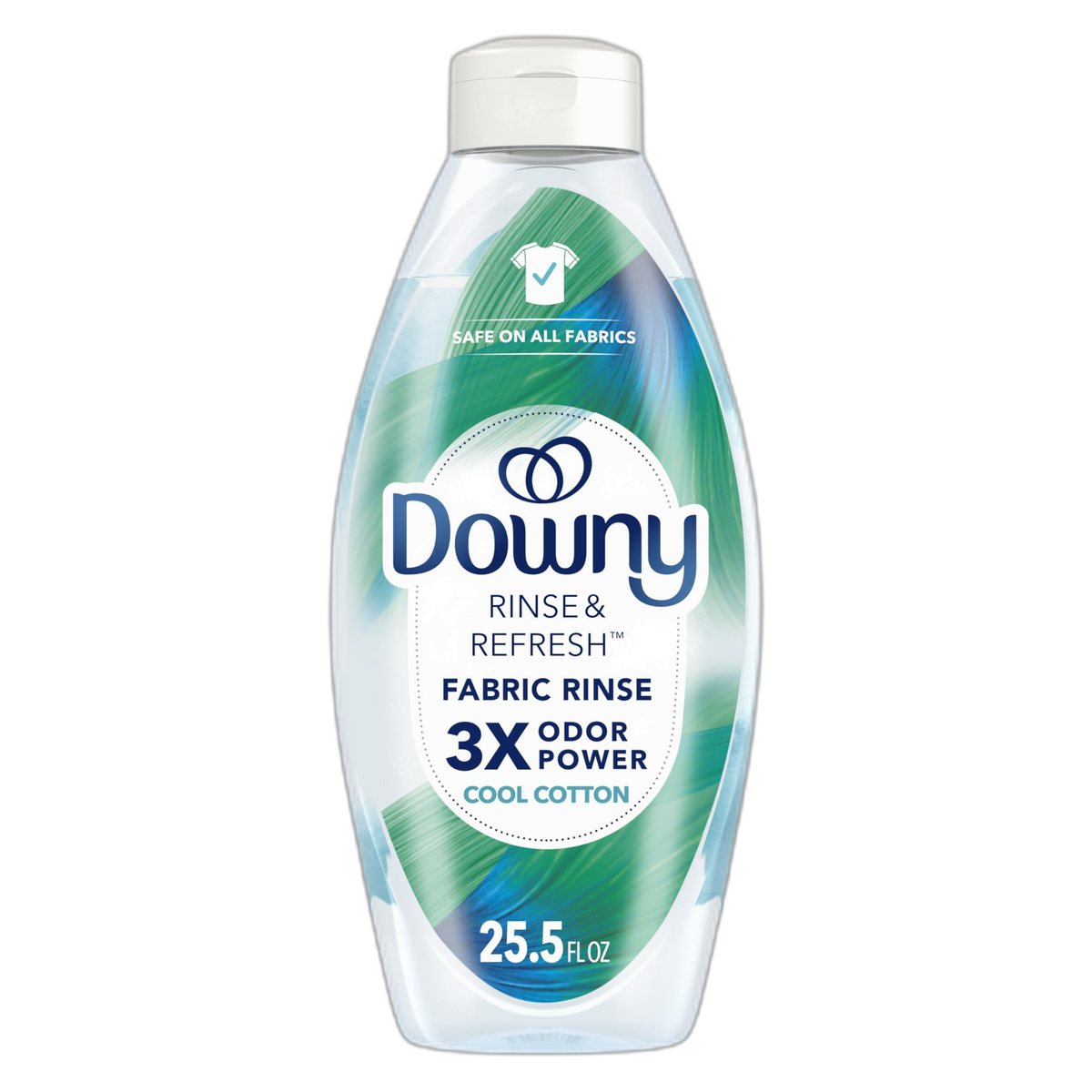 Downy Liquid Rinse & Refresh Fabric Rinse, Cool Cotton Scent, 25.5 Ounce, Clear