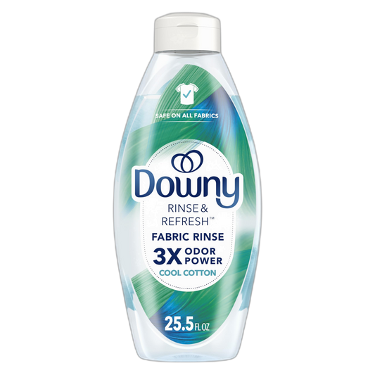 Downy Liquid Rinse & Refresh Fabric Rinse, Cool Cotton Scent, 25.5 Ounce, Clear