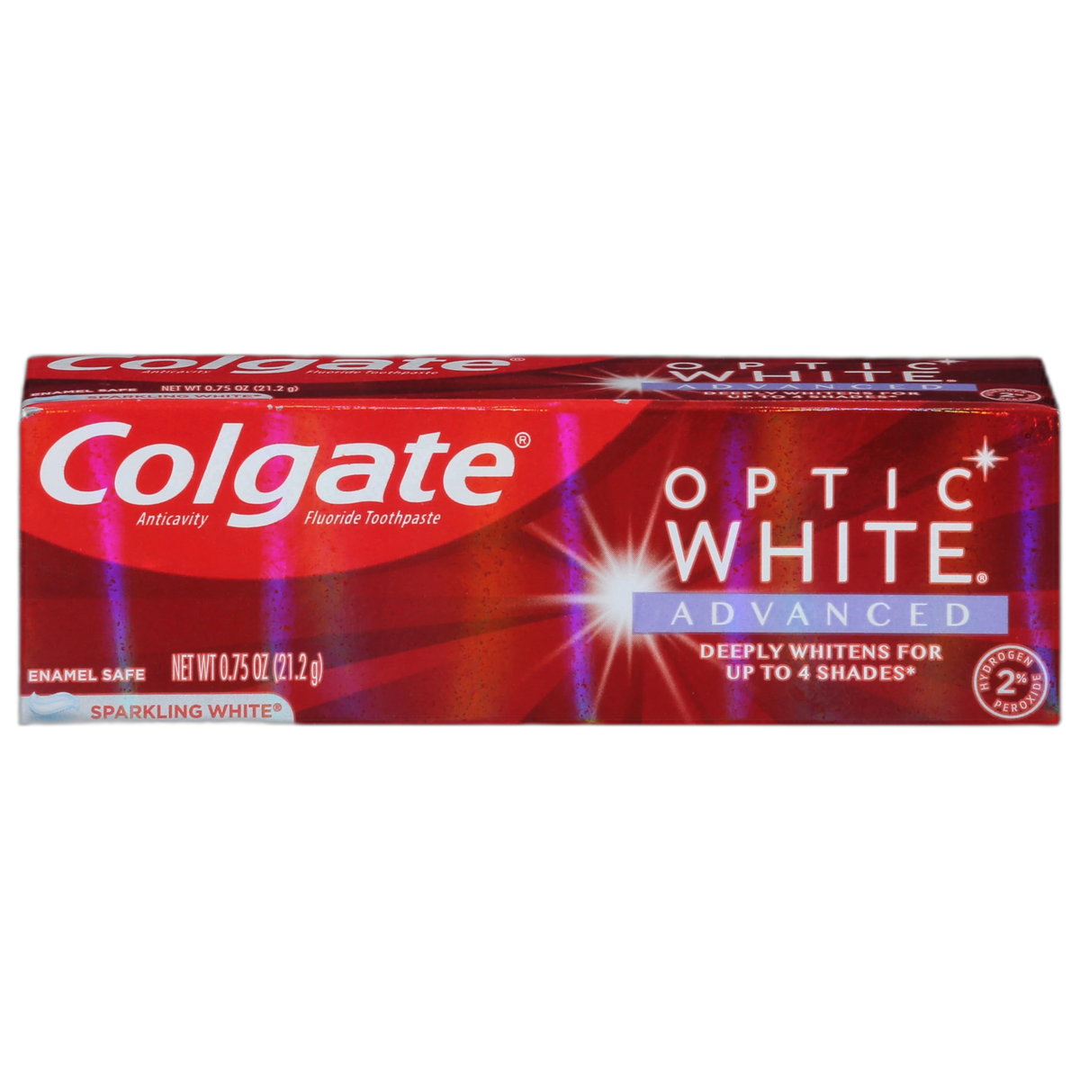 Colgate Optic White Advanced Teeth Whitening Toothpaste, Sparkling White - 0.75 oz