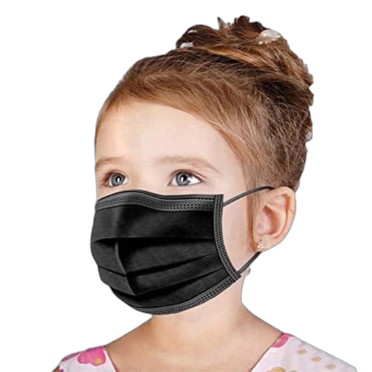 Kids Face Masks Disposable Mask 100 Pcs Children Sized Breathable Mouth Cover Black Face Mask for Kids