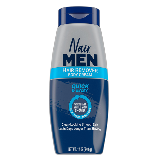 Nair Men Body Cream Hair Remover, Body Hair Removal Cream, 12 oz
