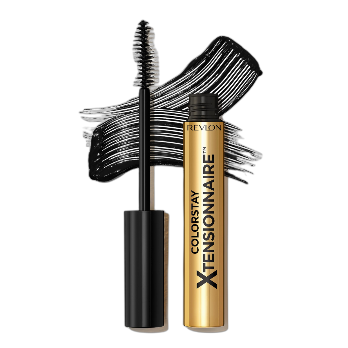 Revlon ColorStay Xtensionnaire Lengthening Lash Serum and Mascara In One, Tapered Brush for 2X Longer Looking Eyelashes, Infused with Pro Vitamin B5, Smudge-Proof, 201 Blackest Black