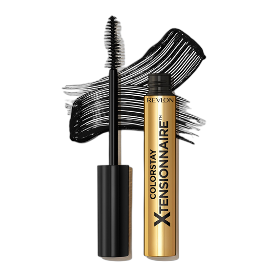 Revlon ColorStay Xtensionnaire Lengthening Lash Serum and Mascara In One, Tapered Brush for 2X Longer Looking Eyelashes, Infused with Pro Vitamin B5, Smudge-Proof, 201 Blackest Black