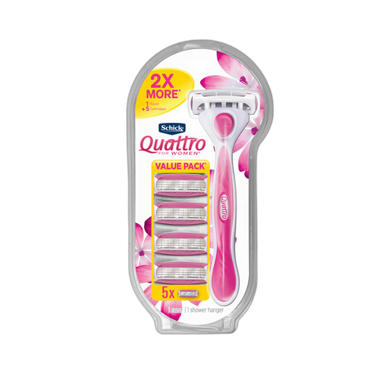 Schick Quattro Women's Razor Value Pack - 1 Handle & 5 Refills