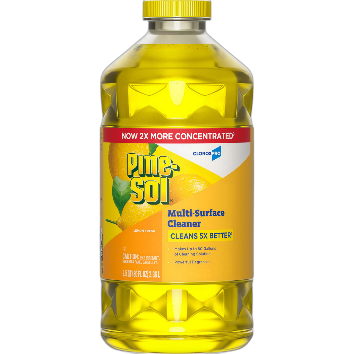 Pine-Sol Multi-Surface Cleaner, CloroxPro, 2x Concentrated Formula, Lemon Fresh, 80 Fl Oz