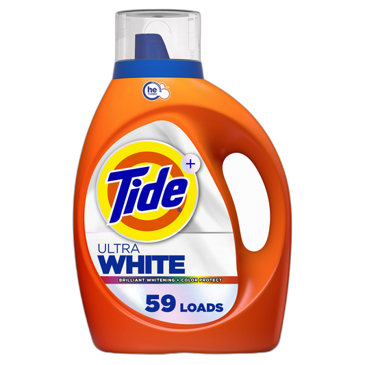 Tide Plus Ultra OXI White and Bright Liquid Laundry Detergent, 84 fl oz, 59 Loads, Advanced Stain Removal and Whitening Power
