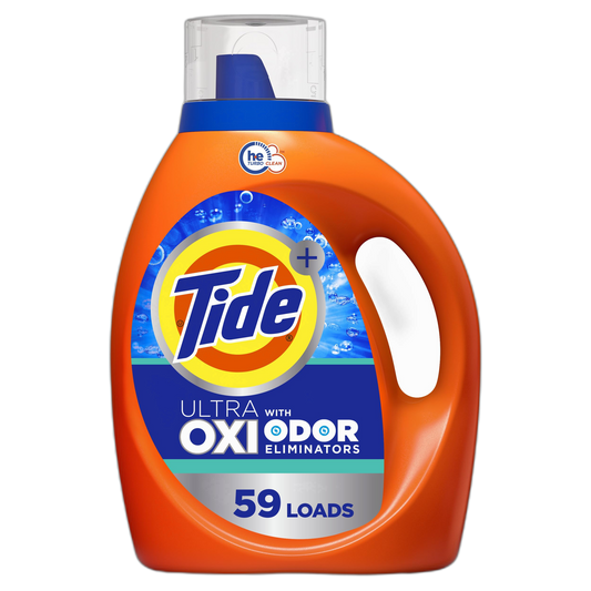 Tide Ultra OXI with Odor Eliminators Liquid Laundry Detergent, For Visible and Invisible Dirt, 84 fl oz, 59 Loads