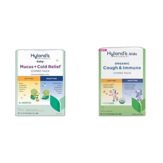 Hyland's Baby Mucus & Cold 8oz Day & Night Value Pack + Kids Organic Cough & Immune 8oz Day & Night Combo