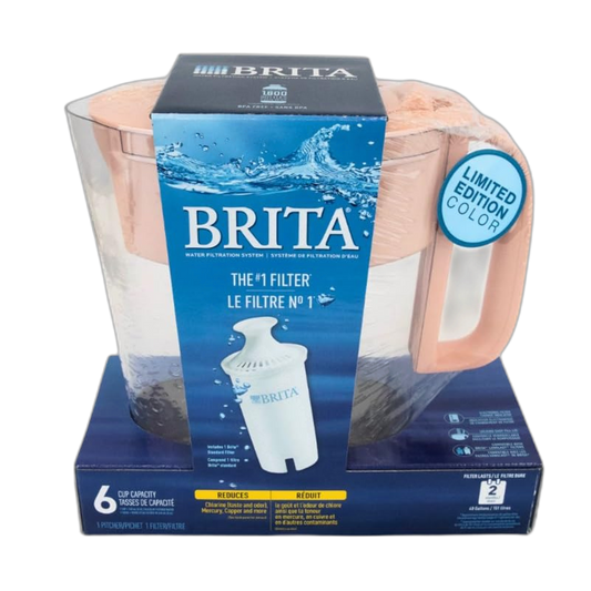 Bri.ta Metro Water Filteration System Pitcher 6 Cup Pink BPA Free