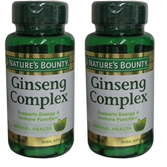 Nature's Bounty Ginseng Complex Capsules Supports Vitality & Immune Function, 75 Capsules (Pack of 2)