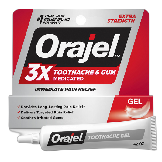 Orajel 3X for Toothache & Gum Pain: Maximum Gel Tube 0.42oz - From #1 Oral Pain Relief Brand - Orajel for Instant Pain Relief