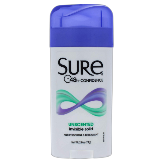Sure Invisible Solid Anti-Perspirant & Deodorant, Unscented, 2.6 Ounce (ID71717)