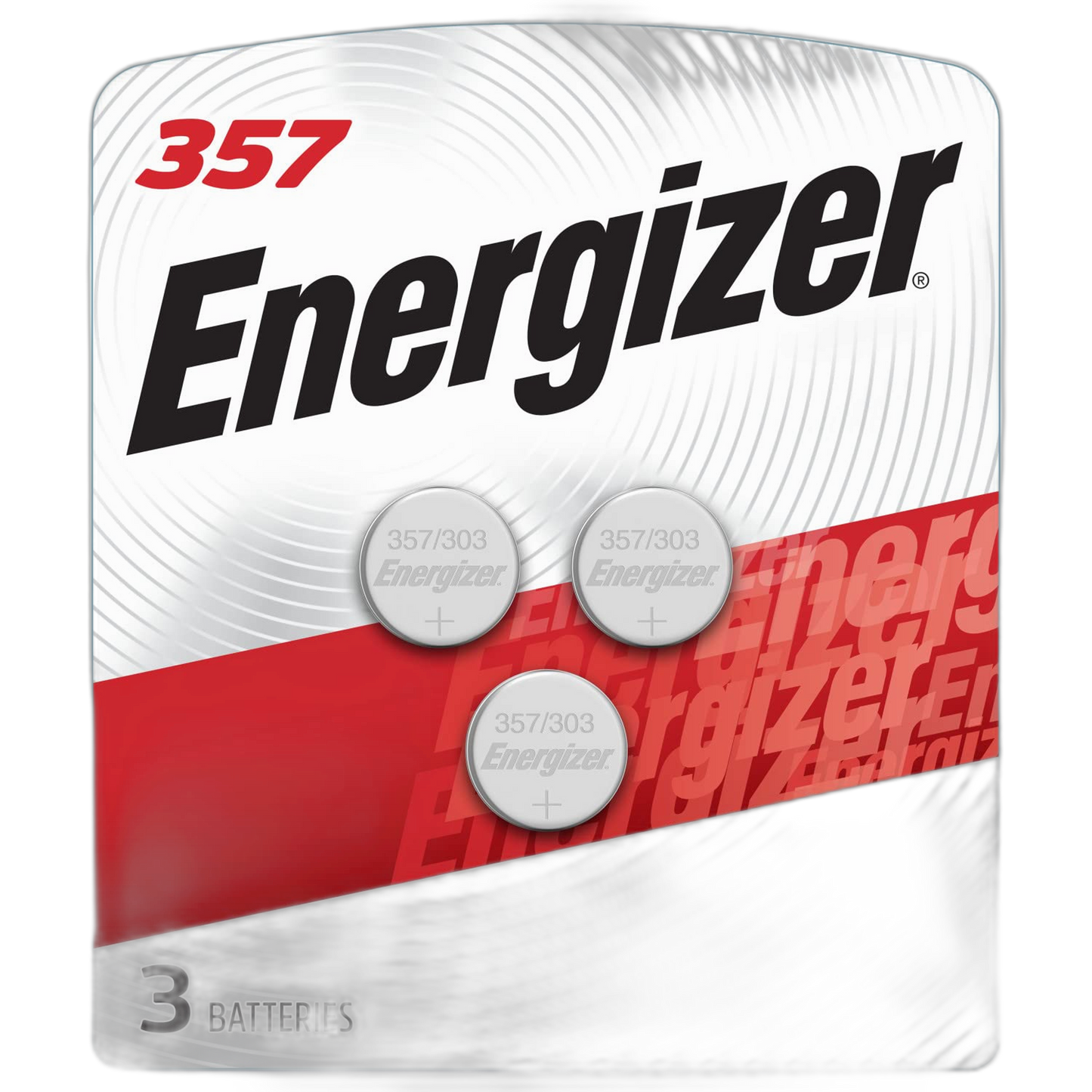 Energizer 357/303 Batteries (3 Pack), 1.5V Silver Oxide Button Cell Batteries