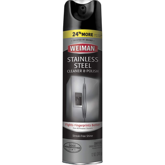 Weiman Stainless Steel Cleaner and Polish Spray, Fights Fingerprints, Leaves No Streaks, 12 Oz