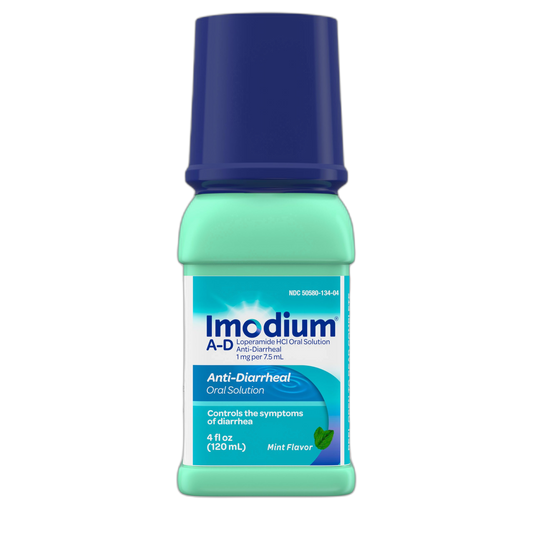 Imodium A-D Liquid Anti-Diarrheal Medicine with Loperamide HCl to Help Control Symptoms of Diarrhea Due to Acute & Traveler's Diarrhea, Mint Flavor, HSA/FSA Eligible, 4 fl. oz